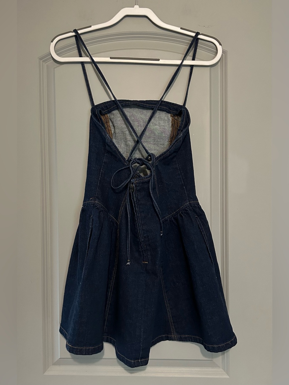 Abercrombie & Fitch Dark Wash Denim Mini Dress NWT Size Small Petite - Picture 7 of 8